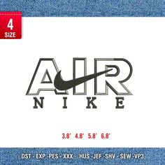 the back side of a pair of jeans with an air nike logo on it