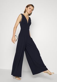 WAL G. JACKIE WIDE LEG - Jumpsuit - navy blue Blue Jumpsuit Outfit Wedding, Navy Blue Jumpsuit Outfit, Navy Jumpsuit Outfit, Blue Jumpsuit Outfit, Blue Jumpsuits Outfit, Dark Blue Jumpsuit, Jumpsuit Outfit Wedding, Business Casuals, God Clothes