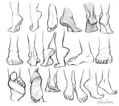 an image of feet and ankles with different angles to show the various positions for each foot