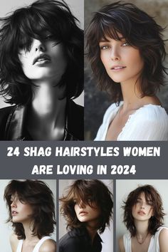 The shag haircut is back in a big way for 2024. These 24 trendy shag styles are edgy, fun, and perfect for women looking to shake things up with their hair. Medium Shag Side Part, Women's Shag Haircut, Shag Hairstyles Women, Shag Haircut Medium, Ways To Style Straight Hair, The Shag Haircut, Straight Hair Ideas, Style Straight Hair, Chin Length Cuts