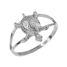 Dainty Sterling Silver Lucky Turtle Charm Ring Often regarded as a solitary sea creature that makes time its ally, turtle symbolizes wisdom, endurance, strength and longevity. Showcase your simple but classy style and treat yourself or a loved one to this brilliant turtle ring, polished to perfection by our best jewelry makers. Metal: 925 Sterling Silver  Weight: 1.27 g Length (Ring Face): 0.49" (12.4 mm)Width (Ring Face): 0.43" (10.9 mm)  Band width (bottom range): 0.05" (1.5 mm)  Finish: Polis Poseidon Aesthetic, Claddagh Necklace, Turtle Ring, Sea Necklace, Ocean Inspired Jewelry, Charm Ring, Nugget Necklace, Women Anklets, Turtle Charm