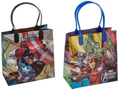 two bags with avengers characters on them