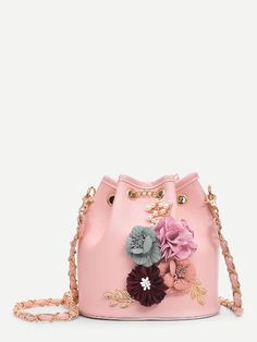 Applique Decor Bucket Bag -SheIn(Sheinside) Anime Places, Kawaii Bags, Trendy Purses, Mini Mochila, Ladies Bag, Girly Bags