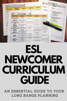 the esl newcomer curricuum guide an essential guide to your long range planning