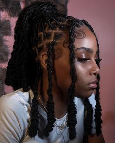 Hairstyles Invisible Locs, Locs Updo Hairstyles, Bohemian Invisible Locs, Braids Hairstyles Bohemian, Braided Hairstyles Knotless, Curly End Braids, Invisible Twist, Cute Cornrow Hairstyles, Twist Bohemian