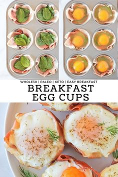 the breakfast egg cups are ready to be eaten