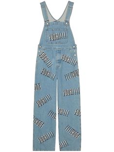 Gucci Denim Bottoms For Spring, Gucci Straight Leg Jeans With Five Pockets, Casual Gucci Blue Bottoms, Blue Denim Overalls For Streetwear, Gucci Casual Cotton Jeans, Spring Gucci Denim Bottoms, Designer Blue Gucci Outerwear, Blue Cotton Gucci Outerwear, Gucci Casual Blue Jeans