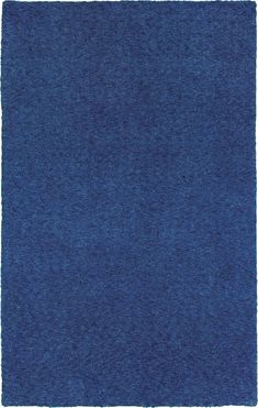 a blue area rug with white border