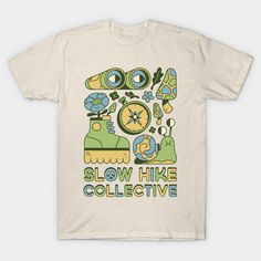 Welcome to the Slow Hike Collective -- Choose from our vast selection of Crewneck and V-Neck T-Shirts to match with your favorite design to make the perfect graphic T-Shirt. Pick your favorite: Classic, Boxy, Tri-Blend, V-Neck, or Premium. Customize your color! For men and women. T Shirt Design For Company, Retro Shirt Design Graphic Tees, Beautiful T Shirts Design, Pride Shirt Design, Simple Graphic T-shirt Design, Studio Tshirt, Crewneck Merch Design, Packaging Design T Shirt, Shirt Design Inspiration Graphic Tees