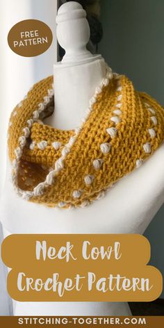 Free  crochet neck cowl pattern, perfect for fall and winter neck warmers. Neck Cowl Crochet, Crochet Neck Warmer Free Pattern, Cowl Crochet Pattern, Crochet Cowl Free Pattern, Cowl Crochet, Crochet Neck Warmer, Scarf Patterns, Crochet Cowl Pattern