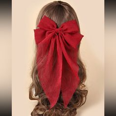 This Lovely Long Ribbon Bow Hair Clip Is A Wonderful Addition To Your Wardrobe And Your Style! Gsunuj50t000b31 Christmas Burgundy, Mesh Bows, Elegant Halloween, Bow Decor, Hair Decorations, Girl Hair Bows