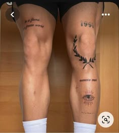 the legs of a person with tattoos on them