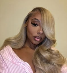 Ashy Blonde Hair Black Women, Sandy Blonde Hair On Black Women, Ash Blonde Wig Black Women, Ash Blonde Hair Black Women, Blonde Hair Black Women, Frontal Wig Hairstyles, Birthday Hair, Dope Hairstyles, Hair Laid