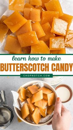 how to make butterscotch candy in a bowl with spoons on the side