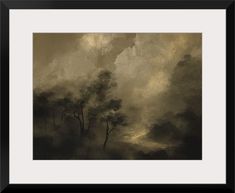 Fine Art Print, Martin Black Frame entitled Moody Woods.  Multiple sizes available.  Primary colors within this image include Light Gray, Dark Gray.  Made in the USA.  Satisfaction guaranteed.  Inks used are latex-based and designed to last. Black Frame Wall Art, Black Frame Wall, Nyc Art, Black Framed Wall Art, Nature Posters, Impressionism Art, Diy Frames, Yellow Art, Orange Art