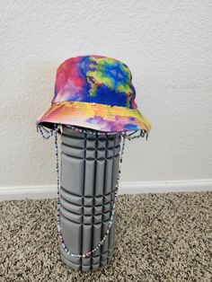 Tie dye hat and lightning bolt beaded rave bucket hat Tie Dye Hat, Tie And Dye, Bucket Hats, Lightning Bolt, Halloween Shopping, Batik, Caps Hats, Bucket Hat, Accessories Hats