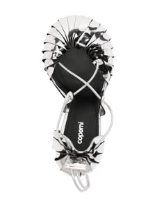 Coperni Origami 100mm Leather Sandals - Farfetch Coperni Sandals, Coperni Heels, Coperni Shoes, Luxury Open Heel Sandals In Metallic Leather, Luxury Metallic Leather Open Toe Heels, Luxury Black Leather Lace-up Sandals, Jeweled Shoes, Black Strappy Heels, Exotic Fashion