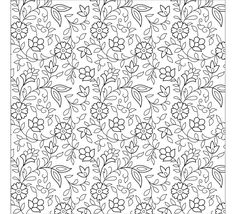 a black and white floral pattern with many small flowers on the left side of the image