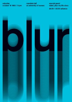 the poster for blur is designed in black and blue tones, with text below it