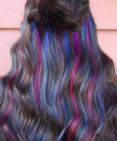 100+ Creative Peekaboo Hair Ideas for Your Next Big Change Peak A Boo Hair Color Brunette, Blue Purple Pink Hair Peekaboo Highlights, Pink And Purple Peekaboo Highlights, Hidden Hair Color Peekaboo Highlights, Perk A Boo Hair Color, Purple Peekaboo Highlights Brunettes, Peek A Boo Hair Color Ideas, Peak A Boo Hair Color, Peek A Boo Hair Color