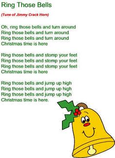 a christmas poem with a bell on it's side and the words ring those bells