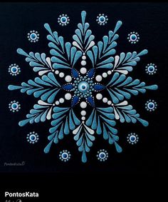 a blue and white snowflake is shown on a black background with the words pointtasta written below it