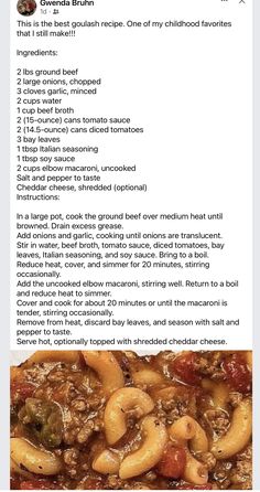 the recipe for this dish has been posted on facebook