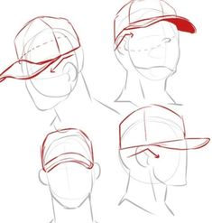 how to draw baseball caps step by step