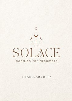 the logo for solace candles for dreamings, designed by riz design studio