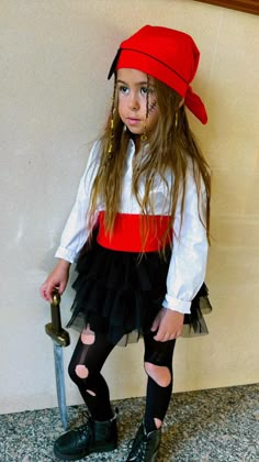 Diy Kids Pirate Costume Girl, Kids Pirate Costume Diy, Diy Girls Pirate Costume, Toddler Girl Pirate Costume, Zombie Pirate Costume, Diy Pirate Costume, Diy Pirate Costume For Kids, Pirate Costume Kids, Pirate Girl Costume