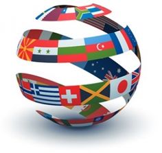 a soccer ball with the flags of different countries painted on it