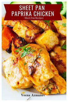 paprika chicken and potatoes on a platter Chicken Thigh Seasoning, Juicy Chicken Thighs, Sheet Pan Meals Chicken, Chicken With Potatoes, Fast Chicken Recipes, Colorful Veggies, Paprika Chicken, Healthy Chicken Breast