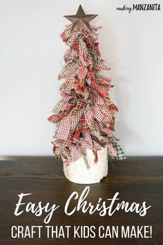 an easy christmas craft that kids can make is perfect for decorating the tree with ribbon