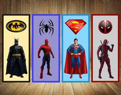 the four superheros are in different colors