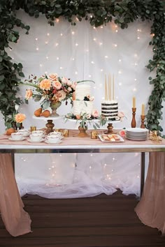 an image of a table with food on it and candles in the background that says hi miss puff