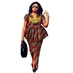 African Dashiki o-neck Skirt Set clothing African Print Dress, African Fashion Women