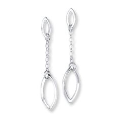 Shiny ovals sway from elegant chains in these sterling silver earrings for her. The earrings are secured with friction backs. Jewelry Advice, Jared The Galleria Of Jewelry, Kay Jewelers, Royal Jewelry, White Earrings, Accessories Jewelry Earrings, Earrings Sterling Silver, Chain Earrings, Sterling Earrings