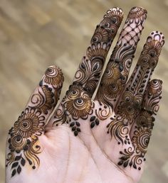 a person's hand with henna tattoos on it