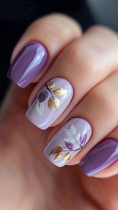 2024 November Nails, November Nails Purple, Autumn Purple Nails, Fall Purple Nail Designs, Autumn Nails Purple, Purple Nails For Fall, Purple Pumpkin Nails, New Nails Design 2024, Purple Nails With Designs