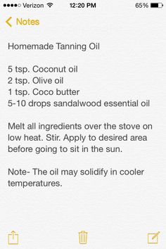 Home Made Tanning Lotion Diy, Homeade Tanning Spray, Homemade Tanning Lotion For Outside, Diy Tanning Lotion Homemade, How To Make Tanning Oil Homemade, Tanning With Coconut Oil, Homemade Tanning Oil Recipes, At Home Tanning Oil, Home Made Tanning Oil Diy