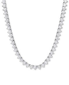 in stock Macy's White Diamond Cut Necklace, Macy's White Gold Heart Cut Jewelry, Macy's Heart Cut White Gold Jewelry, Tennis Necklace, White Sapphire, Tennis, Sapphire, Sterling Silver, Silver