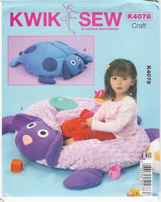 SEWING PATTERN UPDATE 🧵 The entire Kwik Sew brand range of sewing pattern is being withdrawn from the market at the end of October.  That is October of last year - 2023.  I have seven of this pattern - K4078 Lamb and Dog Ball Pit to sit baby in - sweet Appliques for faces.  Designed for fleece and fleece types.   Fabrics: faux fur, minky, fleece, fleece types, interfacing: knit and cotton with felt.  This is the ORIGINAL version of the brand - dated 2014.  This is a pattern that can be traced to velum - pattern paper is heavier than usual tissue type patterns and is highly tracable - making the pattern one that can be used more than once.  Moderate weight pattern. Pattern flap and pattern sleeve is clean, tight, unmarked, odor free, clean and bright but does have overall handling at point Dog Ball Pit, Pillows Sewing, Baby Ball Pit, Kwik Sew Patterns, Modern Sewing Patterns, Crafts Sewing Patterns, Kwik Sew, Dog Ball, Baby Seat