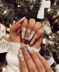 Christmas Nail Designs Acrylic, Nail Art Noel, Cute Christmas Nails, Christmas Nails Easy, Christmas Nail Art Designs