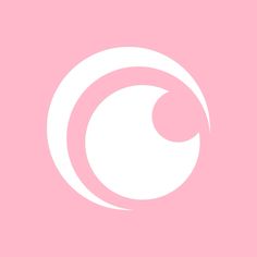 a white circle on a pink background