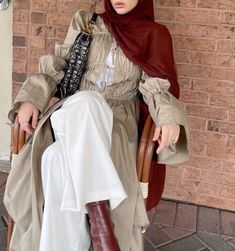 Earthy Outfits Hijab, Earthy Hijab Outfit, Cottagecore Hijab Outfit, Cottage Core Hijabi Outfits, Hijab Fashion Inspiration Abayas, Hijabi Cottagecore Outfits, Pakistani Aesthetic, Modest Girly Outfits, Street Hijab Fashion