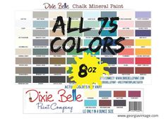 all 75 colors are available in the dixie bee color chart, and each one is different