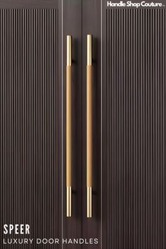 an image of two doors with handles on each side and the words specr luxury door handles