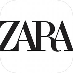 the zara logo is shown in black and white