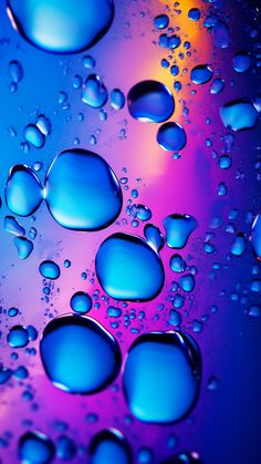 drops of water on a blue and purple background