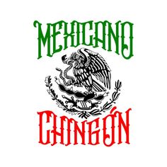 the mexican flag sticker is shown in red and green, with an eagle on it